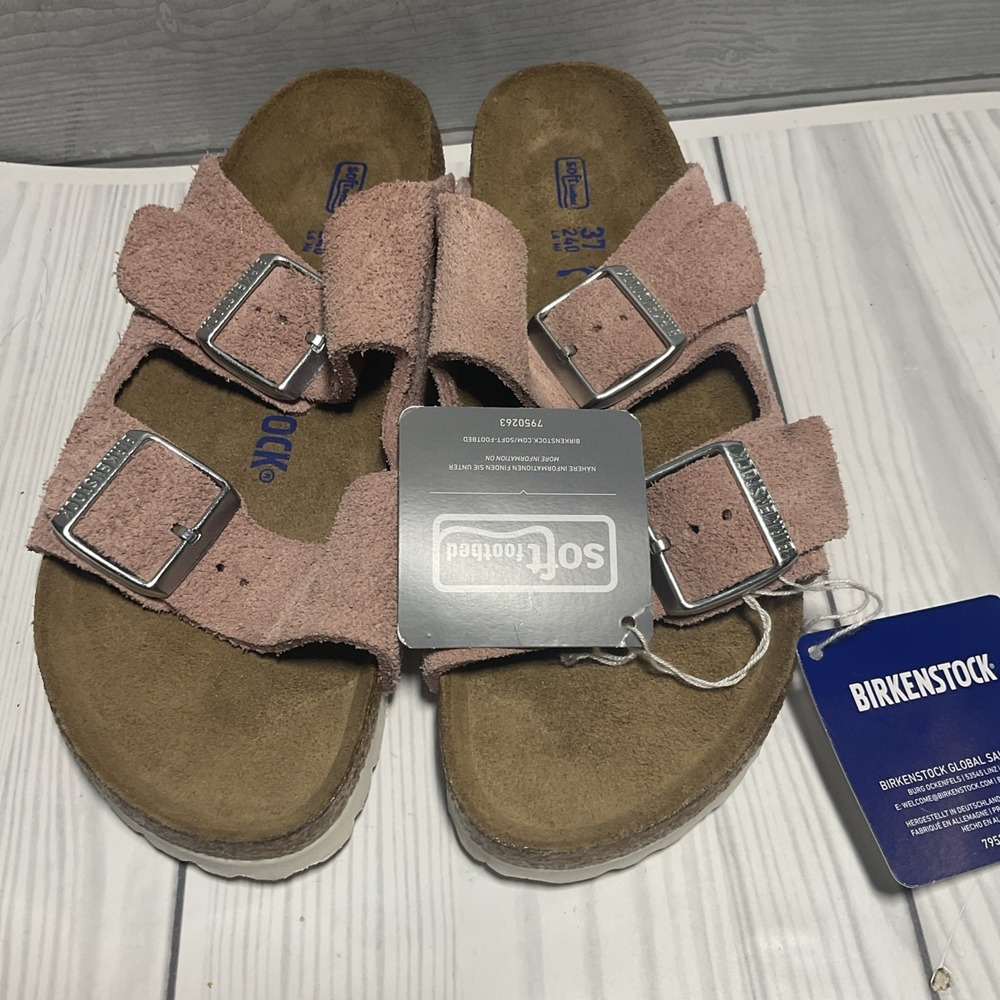 Birkenstock New w/o Box Arizona Lavender Blush Suede Soft Footbed Sz 6